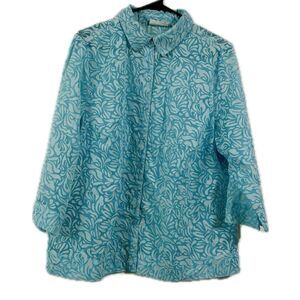 Studio Works Blue Floral Button-Up Shirt‎